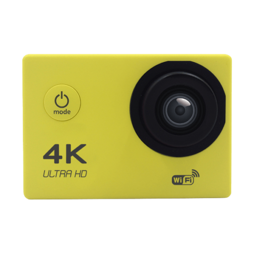 sport action camera yellow color