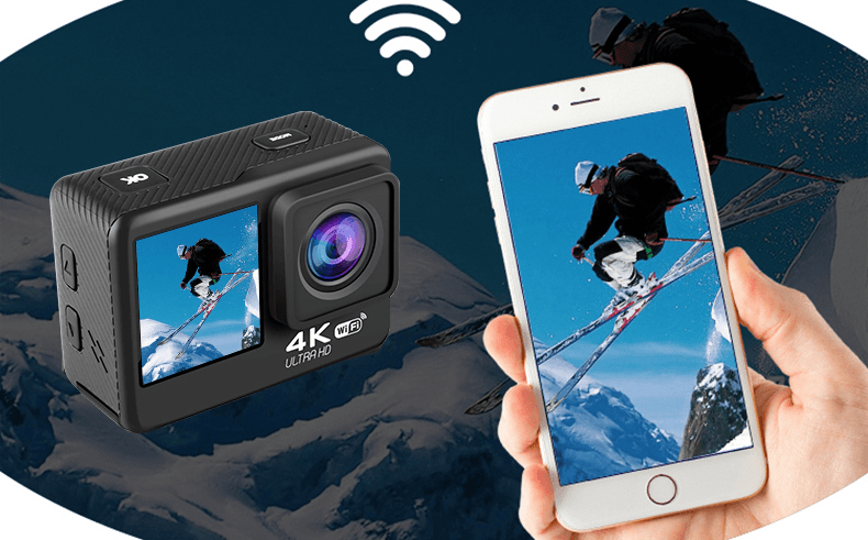 sport camera with wifi synchronization by app