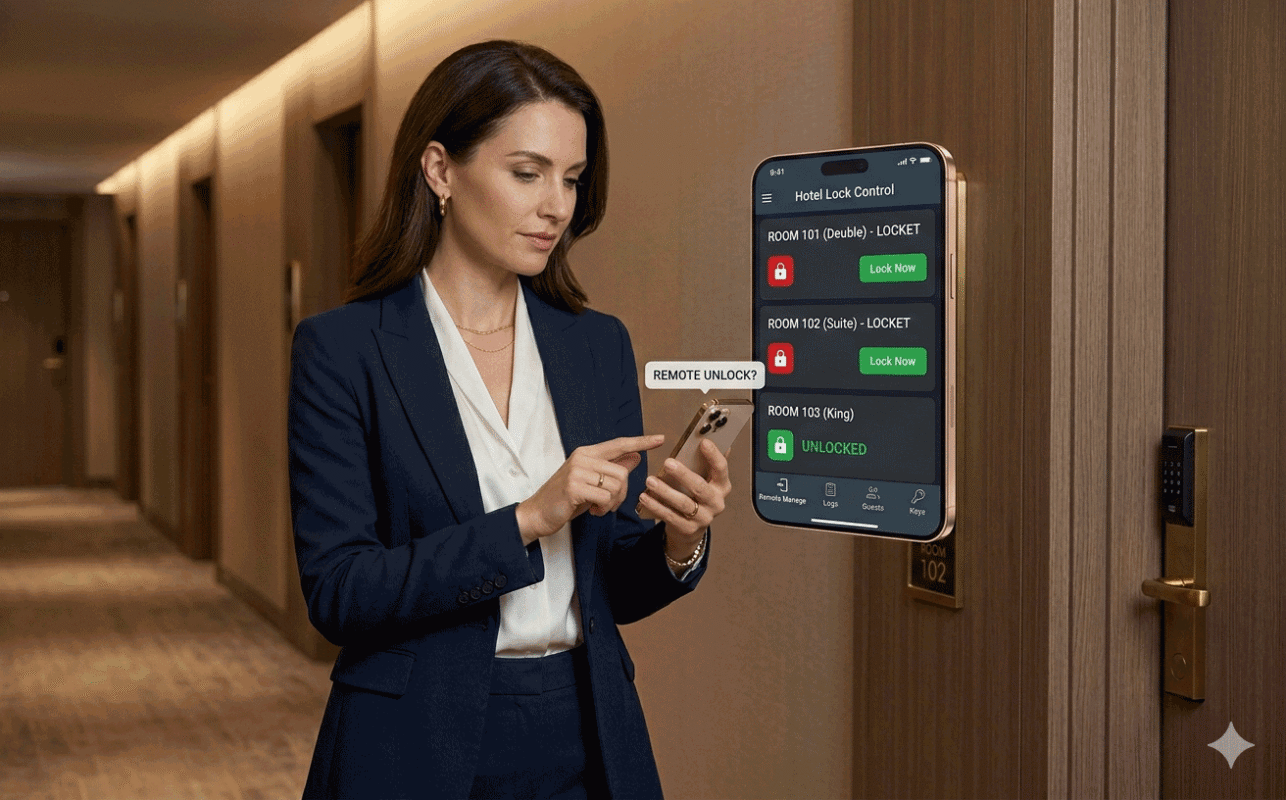 remote hotel lock management mobile system wireless locks