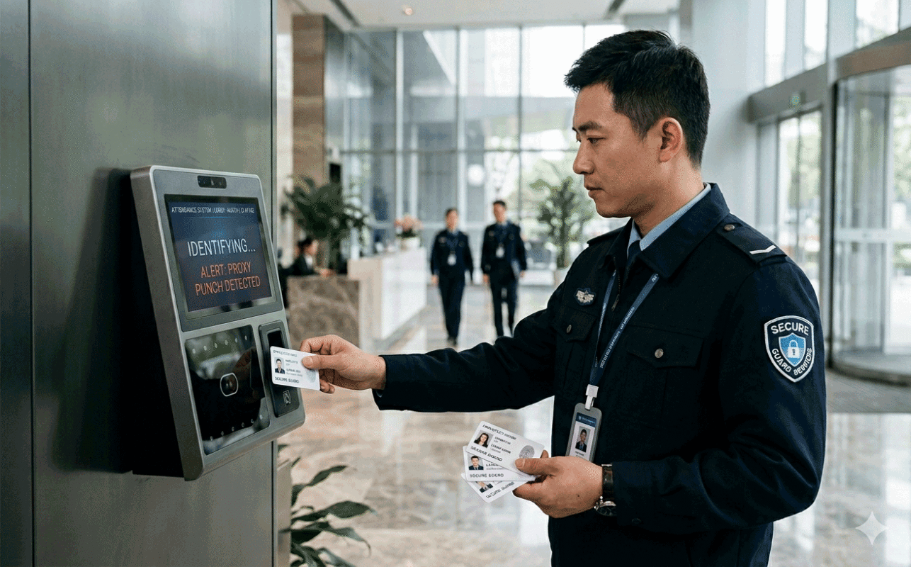 security guard buddy punching attendance fraud example