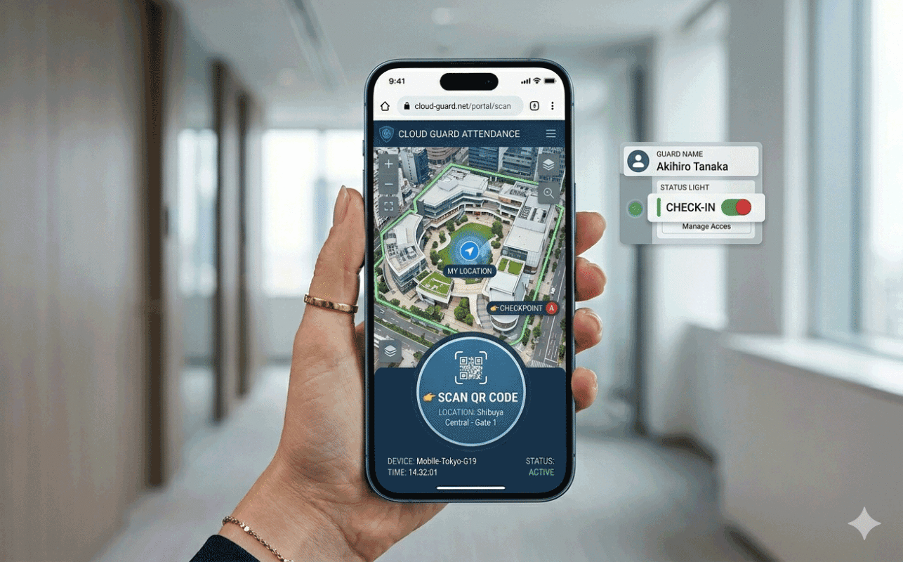 security guard checkpoint qr code scanning patrol verification mobile app
