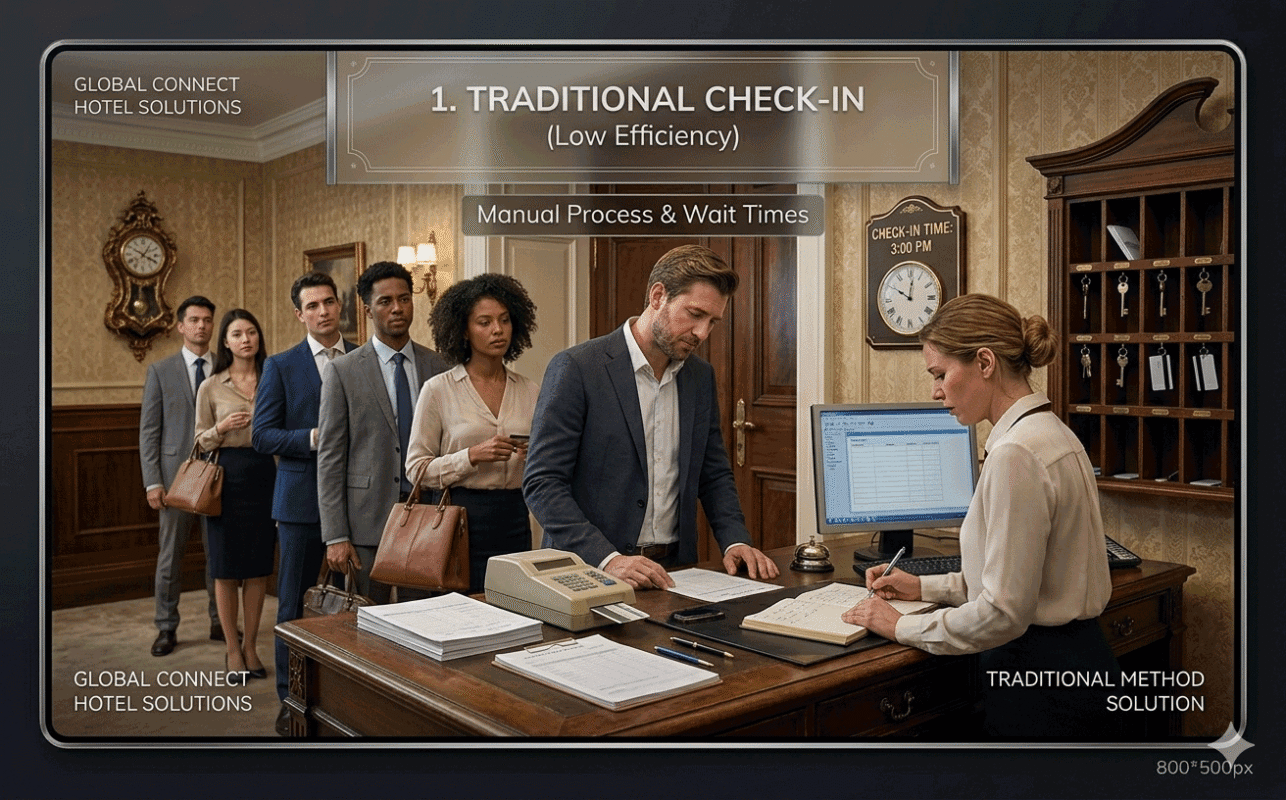 Wireless hotel lock systems check in