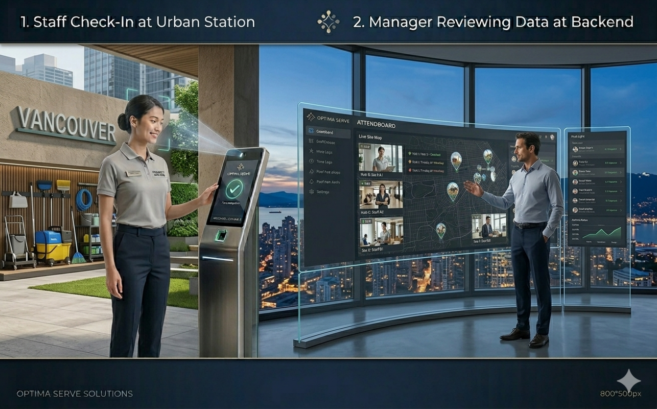 facility management staff attendance tracking in commercial building