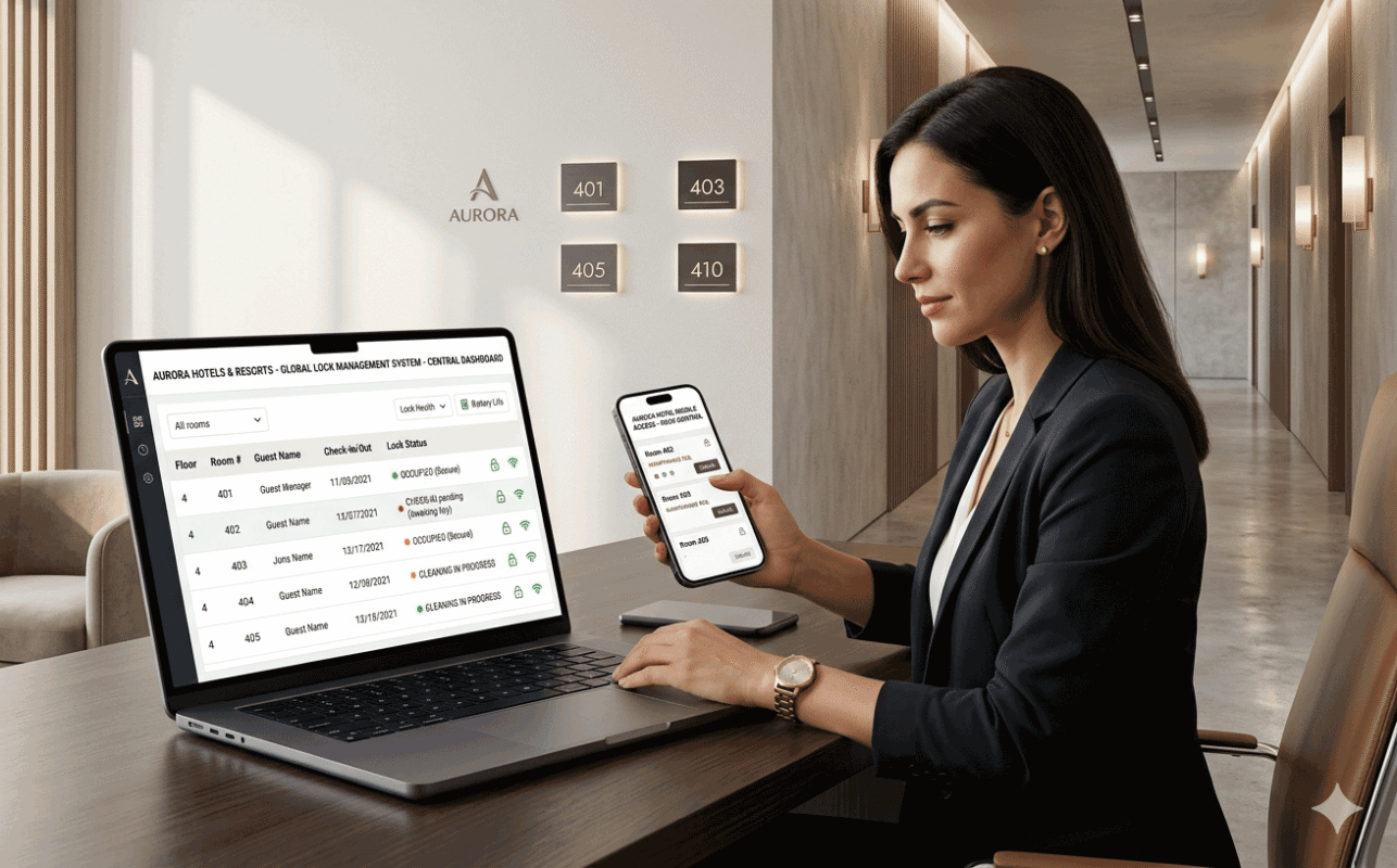 remote hotel lock management mobile system wireless locks