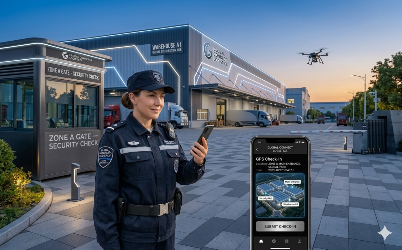 security guard attendance system with GPS tracking and biometric device