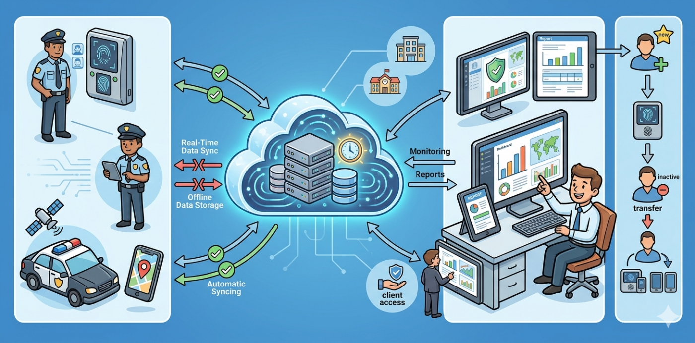 Security Guard Attendance & Patrol Management Solution architecture diagram