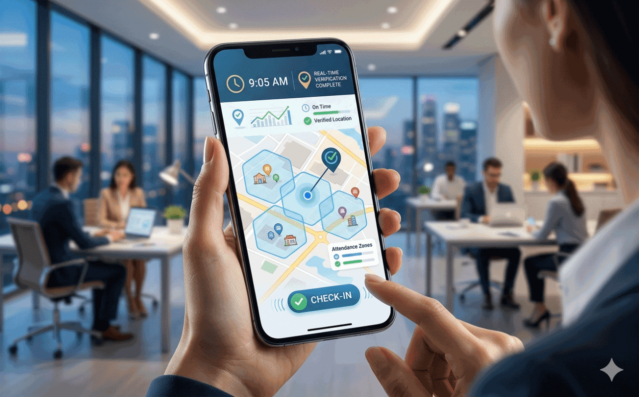 GPS attendance tracking with location verification and mobile check-in