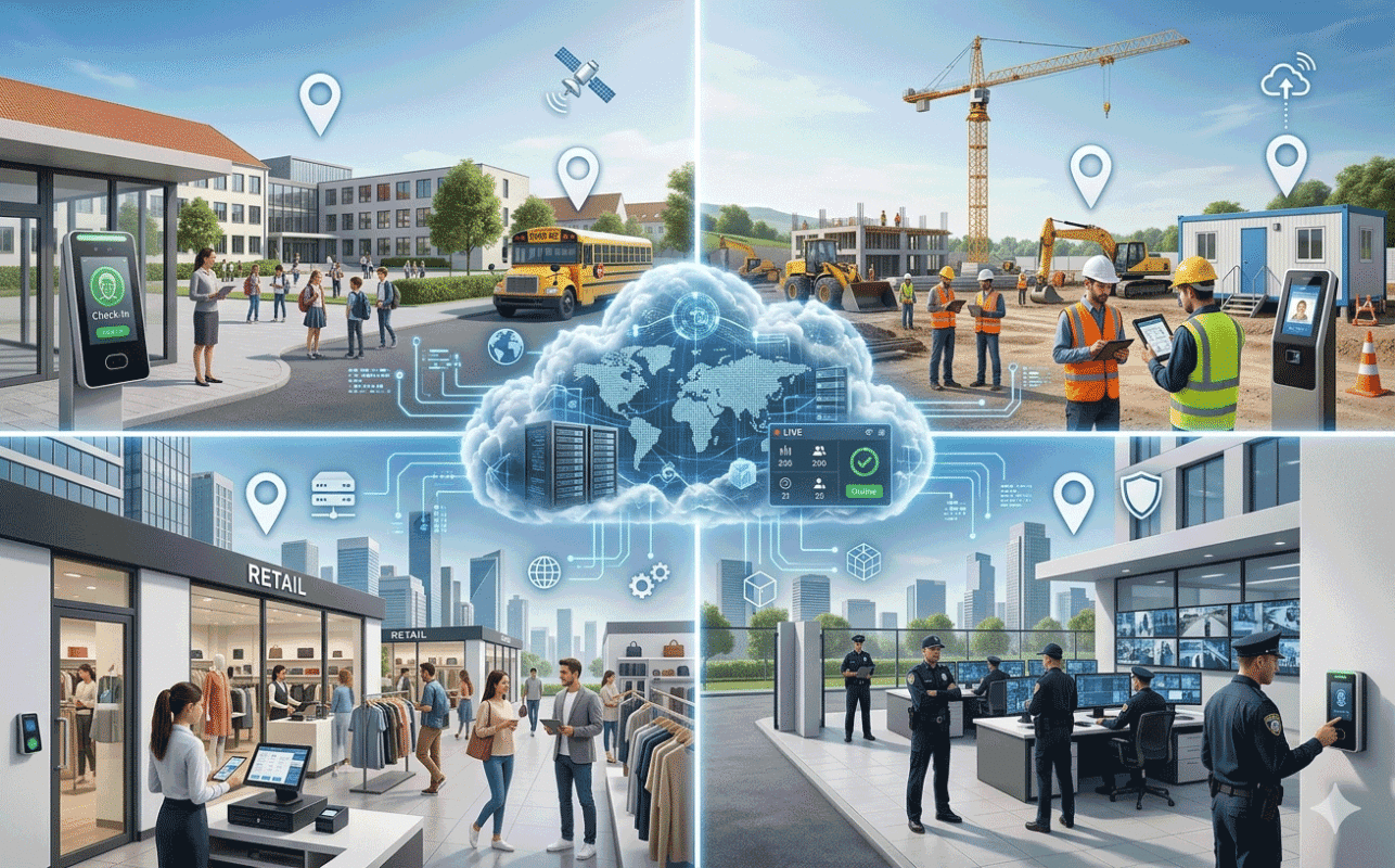 Cloud attendance system for multi-location workforce management