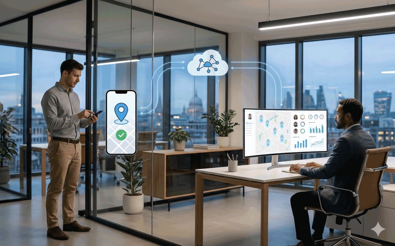 Mobile GPS attendance tracking for small business employees