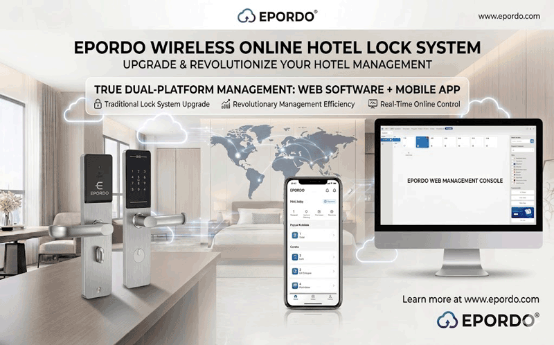 hotel lock system selection guide with RFID card lock, bluetooth smart lock and management software