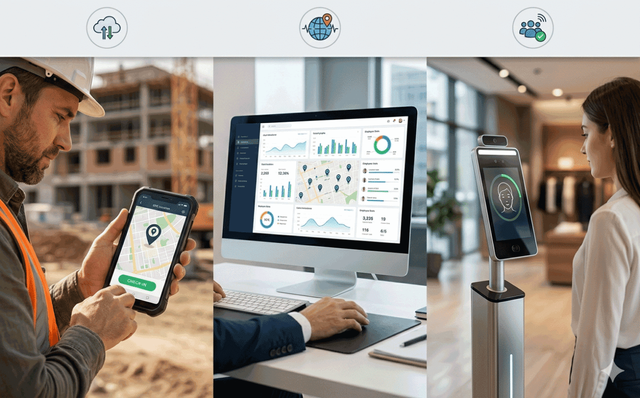 Cloud attendance system for online attendance and remote employee tracking