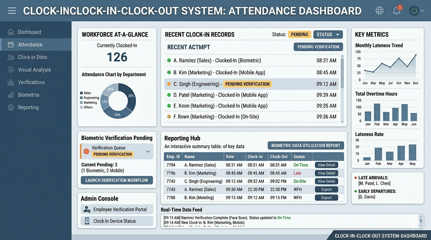 clock in clock out attendance dashboard