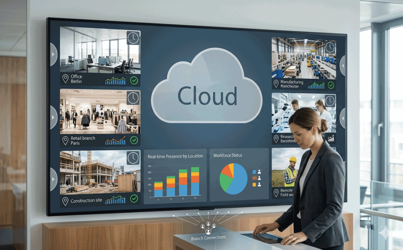 Cloud attendance system for multi-branch workforce management