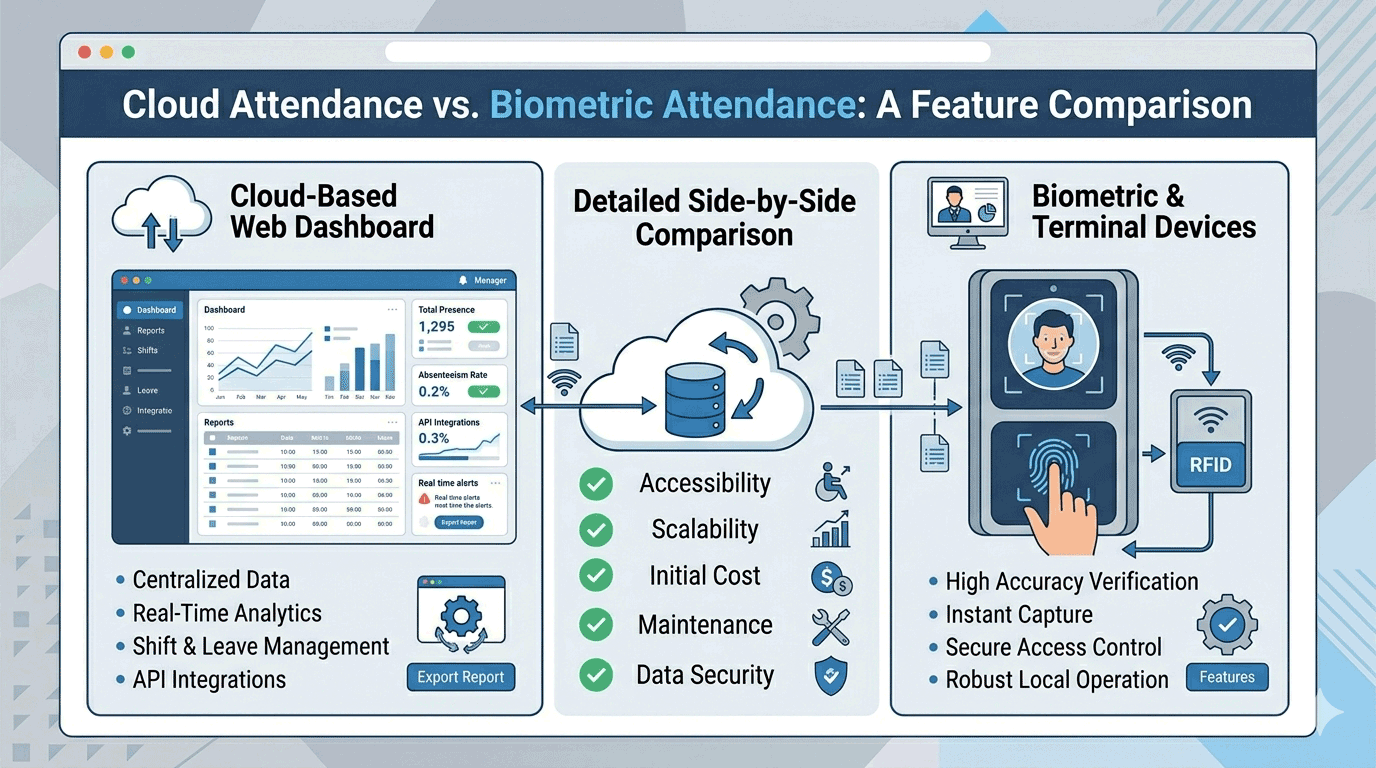 Cloud attendance system vs biometric attendance system comparison