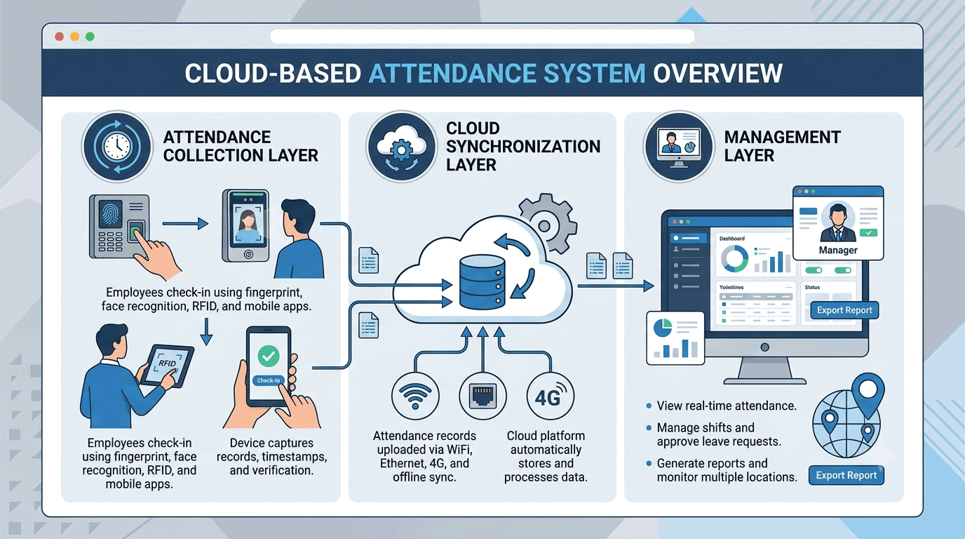 How a cloud based biometric attendance system works